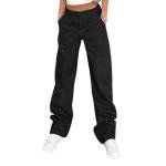 Lepunuo Women’s Black Baggy Y2K Cargo Pants