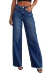 High Waisted Stretchy Mom Jeans - Deep Blue