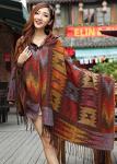 Bohemian Hoodie Poncho with Tassels and Cape