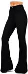 High Waisted Black Bell Bottom Jeans for Women