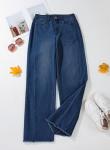 High Waisted Stretchy Mom Jeans - Deep Blue