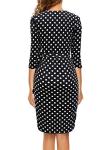 Berydress Women's V Neck 3/4 Sleeve Wrap Dress