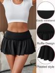 Avidlove Black Ruffle Mini Skirt for Women