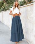 BTFBM Women's Elegant High Waist Summer Skirt