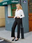 High Waist Straight Leg Black Work Pants for Women