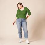 Lightweight Green V-Neck Sweater for Women, X-Large