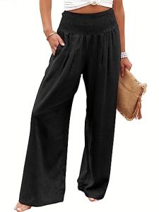 ANRABESS Women’s Wide Leg Linen Palazzo Pants