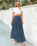 BTFBM Women's Elegant High Waist Summer Skirt