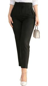 High-Waisted Stretchy Straight Leg Office Pants