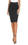 EXCHIC Women's Stretchy High Waist Midi Pencil Skirt