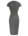 Elegant Cap Sleeve Plaid Pencil Dress for Work