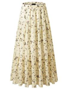 NASHALYLY Women’s Pleated High Waist Maxi Skirt