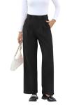 High Waisted Straight Leg Work Pants for Women