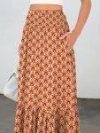 ANRABESS Boho Floral Maxi Skirt with Pockets