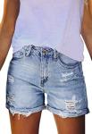 Pink Queen Distressed Ripped Jean Shorts for Women