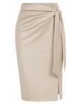 Kate Kasin Women's Stretch Pencil Skirt with Tie