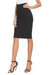 EXCHIC Women's Stretchy High Waist Midi Pencil Skirt