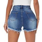 High Waisted Ripped Denim Shorts for Women
