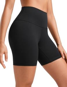 CRZ YOGA Women’s High Waisted Biker Shorts
