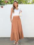 ANRABESS Boho Floral Maxi Skirt with Pockets