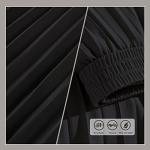 Black Pleated Midi Skirt for Women