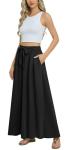 Black High Waisted Maxi Skirt with Pockets