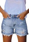 Pink Queen Distressed Ripped Jean Shorts for Women
