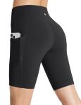 Baleaf Women's Black Biker Shorts with Pockets