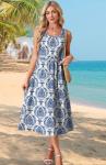 Cute Blue Midi Sundress for Women