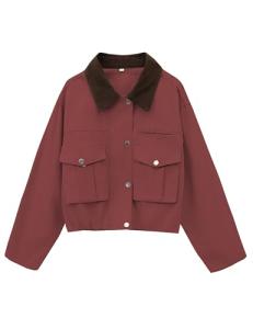 Megfie Women's Cropped Utility Jacket with Pockets