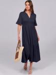 ANRABESS Women's Navy Blue Ruffle Maxi Dress