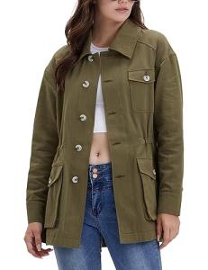 YEXPINE Women's Lightweight Cargo Jacket with Pockets
