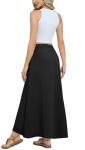 Black High Waisted Maxi Skirt with Pockets