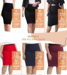 Hybrid & Company Women's High Waist Pencil Skirt