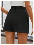 Elegant Black High Waisted Plaid Shorts for Women