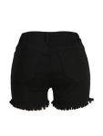 Bunanphy Women's High Waisted Denim Shorts, Black