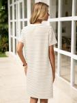 Glamaker Women's Striped Short Sleeve Shift Dress