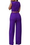 Stylish Pink V Neck Wide Leg Jumpsuit for Women
