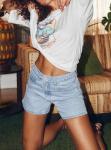 High Waisted Light Blue Denim Jean Shorts