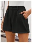 Elegant Black High Waisted Plaid Shorts for Women