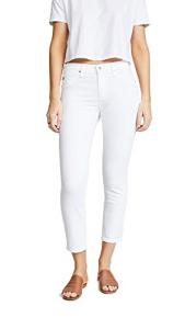 AG Adriano Goldschmied White Mid-Rise Skinny Crop Pant