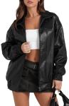 Cute Black Leather Biker Jacket for Women