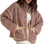 Floral Print Cropped Quilted Puffer Jacket for Women