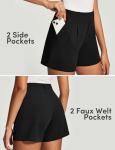 High Waisted Pleated Dressy Shorts for Women