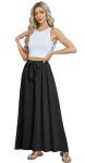 Black High Waisted Maxi Skirt with Pockets
