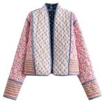 Wyeysyt Women's Floral Cropped Puffer Jacket
