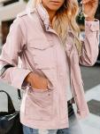 Lightweight Pink Military Jacket with Utility Pockets