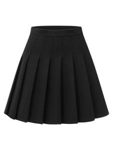 Shestellar High Waist Pleated Mini Skirt - Black