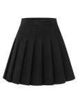 Shestellar High Waist Pleated Mini Skirt - Black