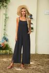 Casual Black Wide Leg Women's Jumpsuit